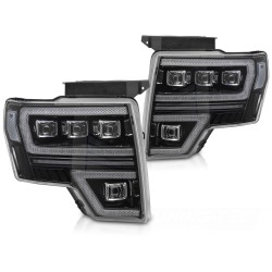 Phares FORD F150 MK12 08-14 FULL LED NOIR DRL SÉQUENTIEL