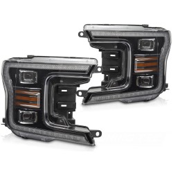 Phares avant LED noirs DRL pour FORD F150 MK13 17-20