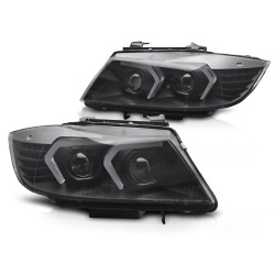 Phares xénon LED noir pour BMW E90/E91 LCI 09-11