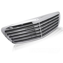 Calandre chromée à look carbone pour Mercedes Classe S W221 2005-2009 style sport
