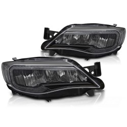Phares à LED TUBE LIGHT noir compatible SUBARU WRX 08-14