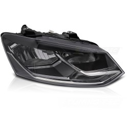 Phare côté droit noir TYC pour VW Polo 6R 14-17