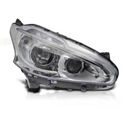 Phare avant chromé LED côté droit TYC compatible PEUGEOT 208 12-15