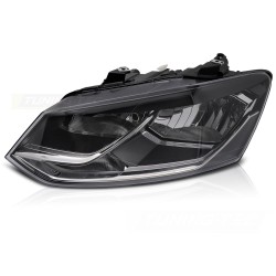 Phare avant gauche noir TYC pour VW Polo 6R 14-17