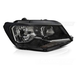 Phare avant noir côté droit H4 TYC compatible VW Caddy 15-20