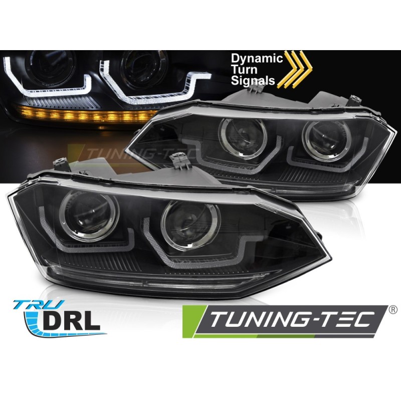VW POLO VI 2G 17-21  SEQ LED DRL BLACK