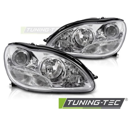 HEADLIGHTS CHROME fits MERCEDES W220 S-KLASA 98-02