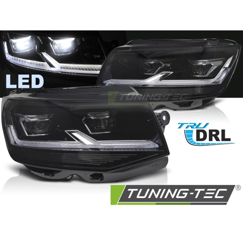LED HEADLIGHTS BLACK DRL fits VW T6 15-19