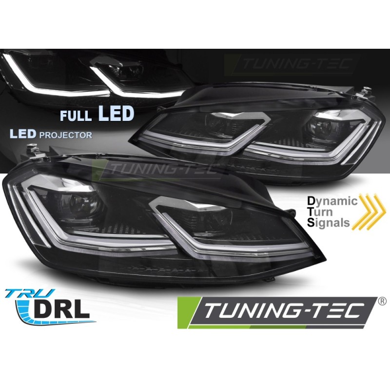 FULL LED HEADLIGHTS SILVER LINE DRL fits VW GOLF 7 11.12-17