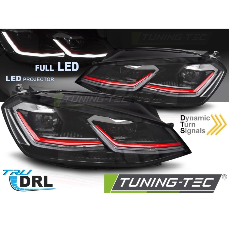 FULL LED HEADLIGHTS RED LINE DRL fits VW GOLF 7 11.12-17