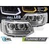 FULL LED HEADLIGHTS TUBE LIGHT T6 LOOK CHROME DRL SEQ fits VW T5 10-15