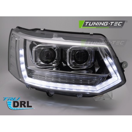 FULL LED HEADLIGHTS TUBE LIGHT T6 LOOK CHROME DRL SEQ fits VW T5 10-15