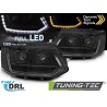 FULL LED HEADLIGHTS TUBE LIGHT T6 LOOK BLACK DRL SEQ fits VW T5 10-15