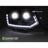FULL LED HEADLIGHTS TUBE LIGHT T6 LOOK BLACK DRL SEQ fits VW T5 10-15