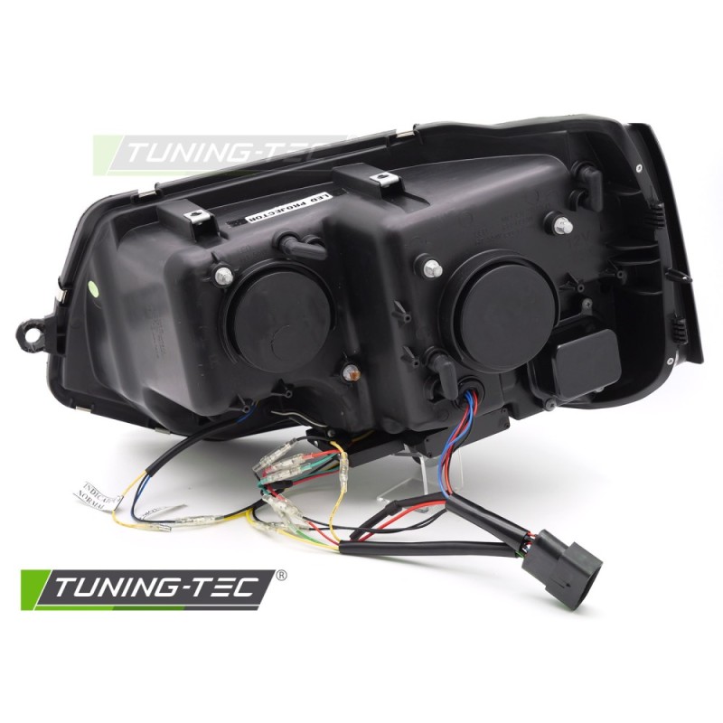 FULL LED HEADLIGHTS TUBE LIGHT T6 LOOK BLACK DRL SEQ fits VW T5 10-15