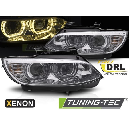 XENON HEADLIGHTS YELLOW LED CHROME DRL fits BMW E92 / E93 06-10