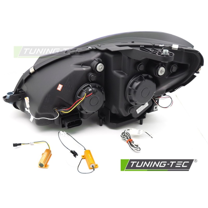 HEADLIGHTS TUBE LED BLACK SEQ DRL fits MERCEDES W204 11-14