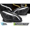HEADLIGHTS TUBE LED GLOSSY BLACK SEQ DRL fits MERCEDES W204 11-14