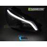 HEADLIGHTS TUBE LED GLOSSY BLACK SEQ DRL fits MERCEDES W204 11-14