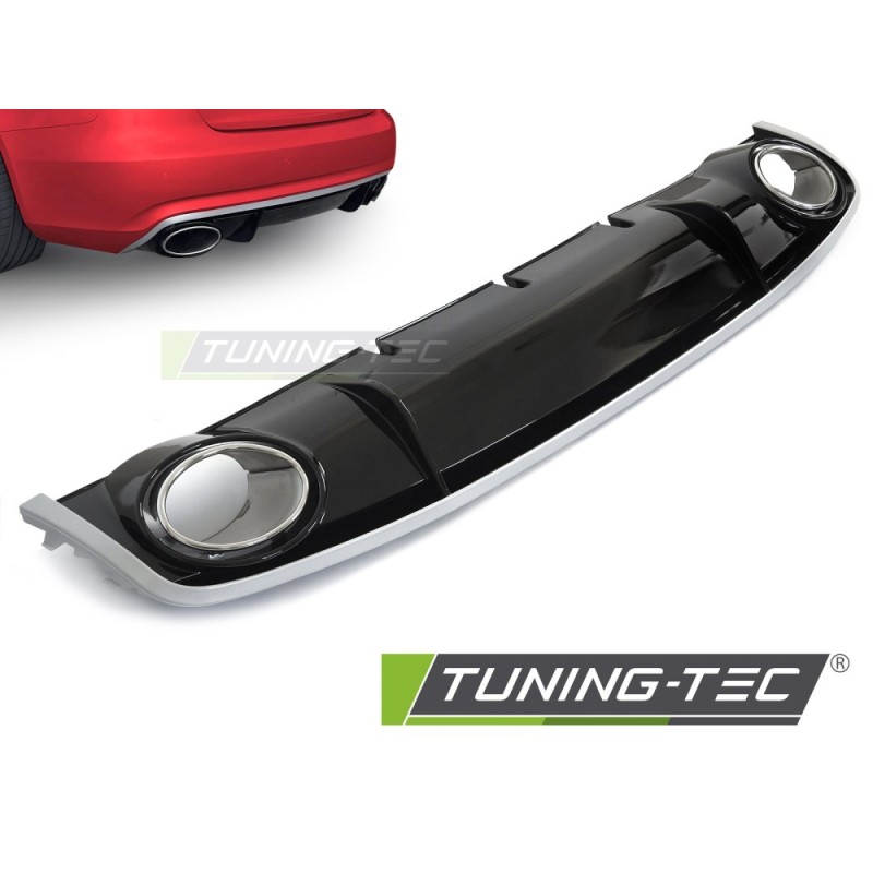 DIFFUSOR SINGLE OUTLET GLOSSY BLACK SPORT STYLE fits AUDI A4 B8 12-15