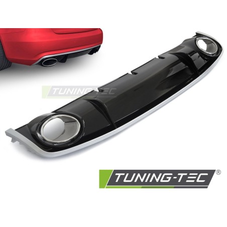 DIFFUSOR SINGLE OUTLET GLOSSY BLACK SPORT STYLE fits AUDI A4 B8 12-15