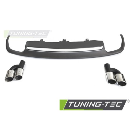 DIFFUSOR TWIN OUTLET SILVER SPORT S STYLE fits AUDI A6 C7 11-14