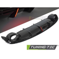 DIFFUSOR TWIN OUTLET GLOSSY BLACK with LED BRAKE LIGHT SPORT STYLE fits AUDI A7 C7 10-14