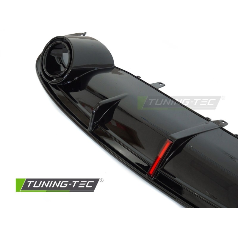 DIFFUSOR TWIN OUTLET GLOSSY BLACK with LED BRAKE LIGHT SPORT STYLE fits AUDI A7 C7 10-14