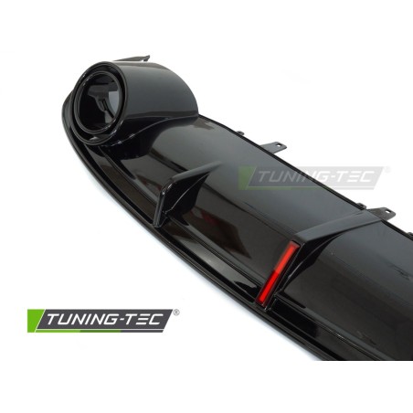 DIFFUSOR TWIN OUTLET GLOSSY BLACK with LED BRAKE LIGHT SPORT STYLE fits AUDI A7 C7 10-14