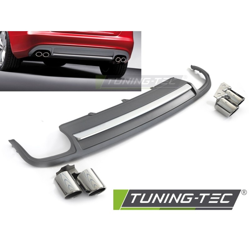 DIFFUSOR SINGLE OUTLET SILVER SPORT S STYLE fits AUDI A4 B8 08-11