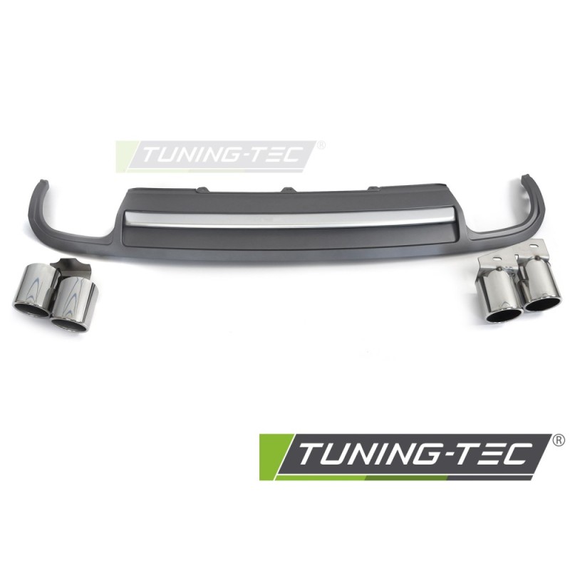 DIFFUSOR SINGLE OUTLET SILVER SPORT S STYLE fits AUDI A4 B8 08-11