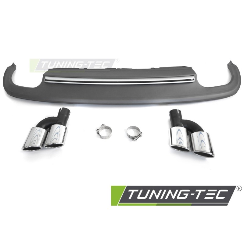 DIFFUSOR TWIN OUTLET SILVER SPORT S STYLE fits AUDI A5 8T 8F 11-16