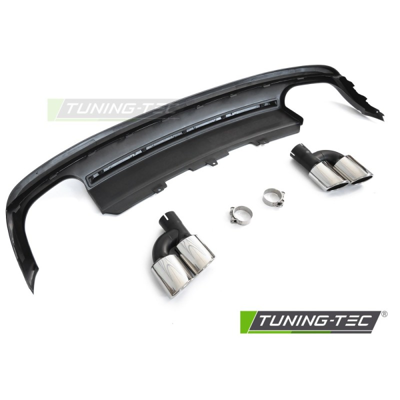 DIFFUSOR TWIN OUTLET SILVER SPORT S STYLE fits AUDI A5 8T 8F 11-16