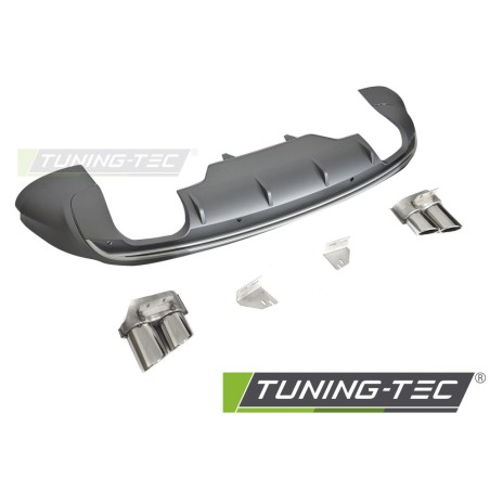 DIFFUSOR TWIN OUTLET PDC SILVER SPORT S STYLE fits AUDI Q5 8R 08-12