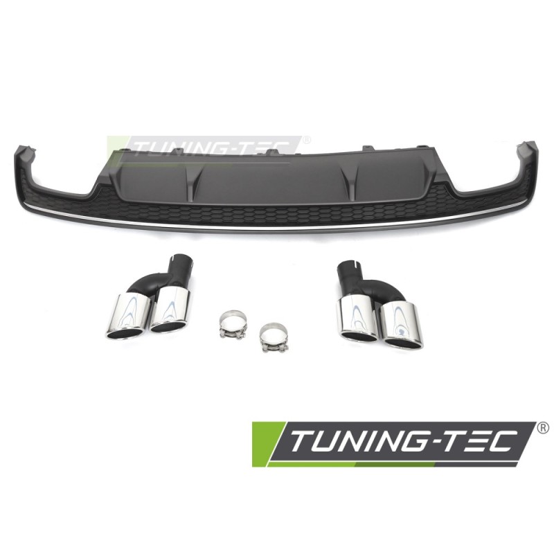 DIFFUSOR TWIN OUTLET SILVER BLACK SPORT S STYLE fits AUDI A7 C7 14-18