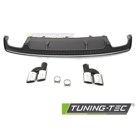 DIFFUSOR TWIN OUTLET SILVER BLACK SPORT S STYLE fits AUDI A7 C7 14-18