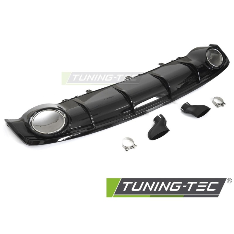 DIFFUSOR TWIN OUTLET GLOSSY BLACK SPORT STYLE fits AUDI A7 C7 14-18