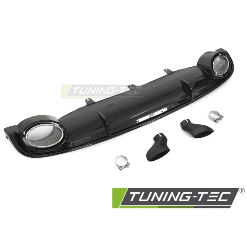 DIFFUSOR TWIN OUTLET GLOSSY BLACK SPORT STYLE fits AUDI A7 C7 10-14