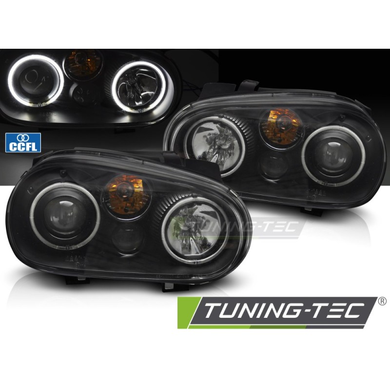 HEADLIGHTS ANGEL EYES CCFL BLACK fits VW GOLF IV 97-03