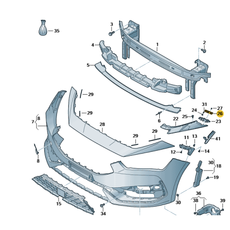 Front bumper upper cover mount clip SEAT LEON CURPA Formentor