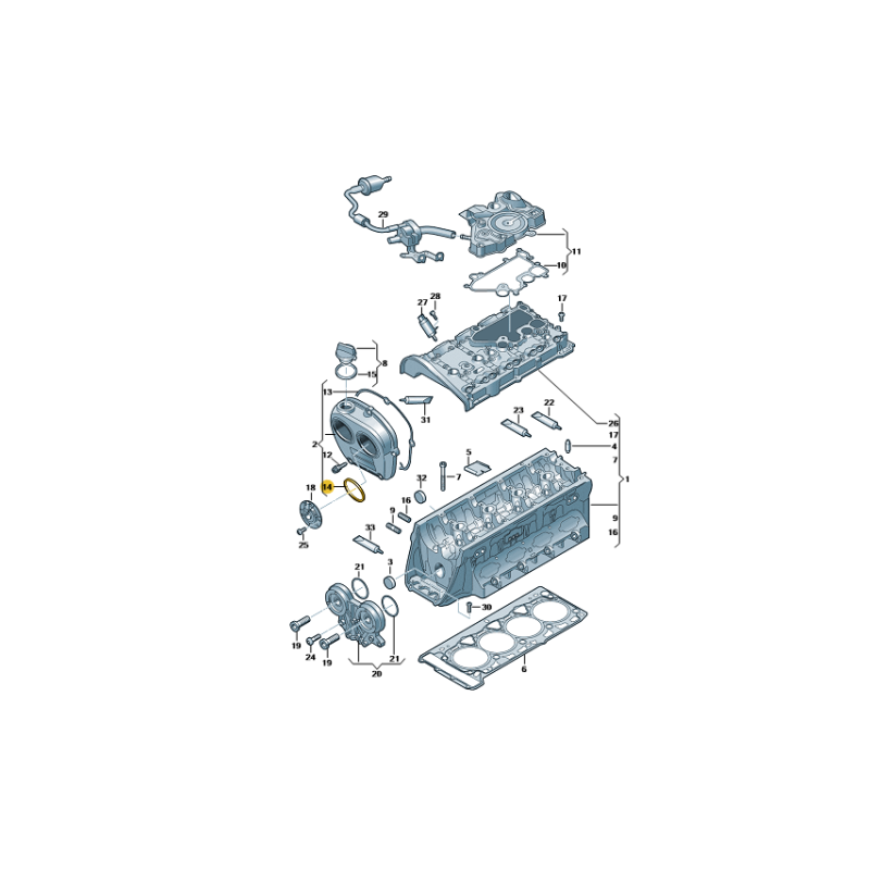 Gasket timing case 2.0 TSI VW AUDI SEAT SKODA