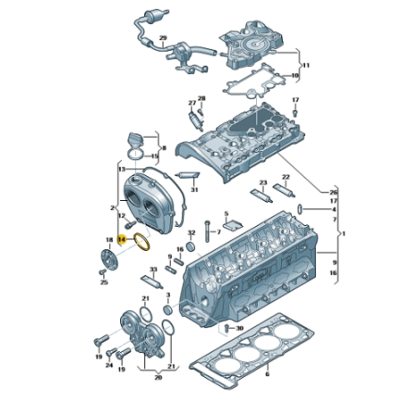 Gasket timing case 2.0 TSI VW AUDI SEAT SKODA