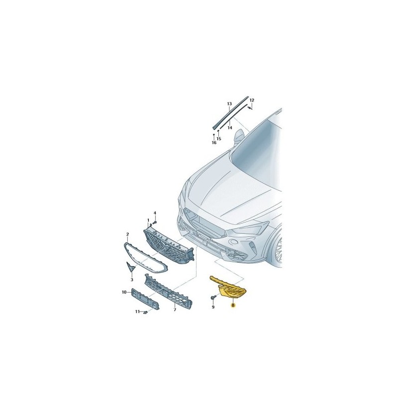 RIGHT black front bumper grille cover CUPRA Fromentor 2020-2024 5FF853666D