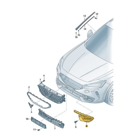 RIGHT black front bumper grille cover CUPRA Fromentor 2020-2024 5FF853666D