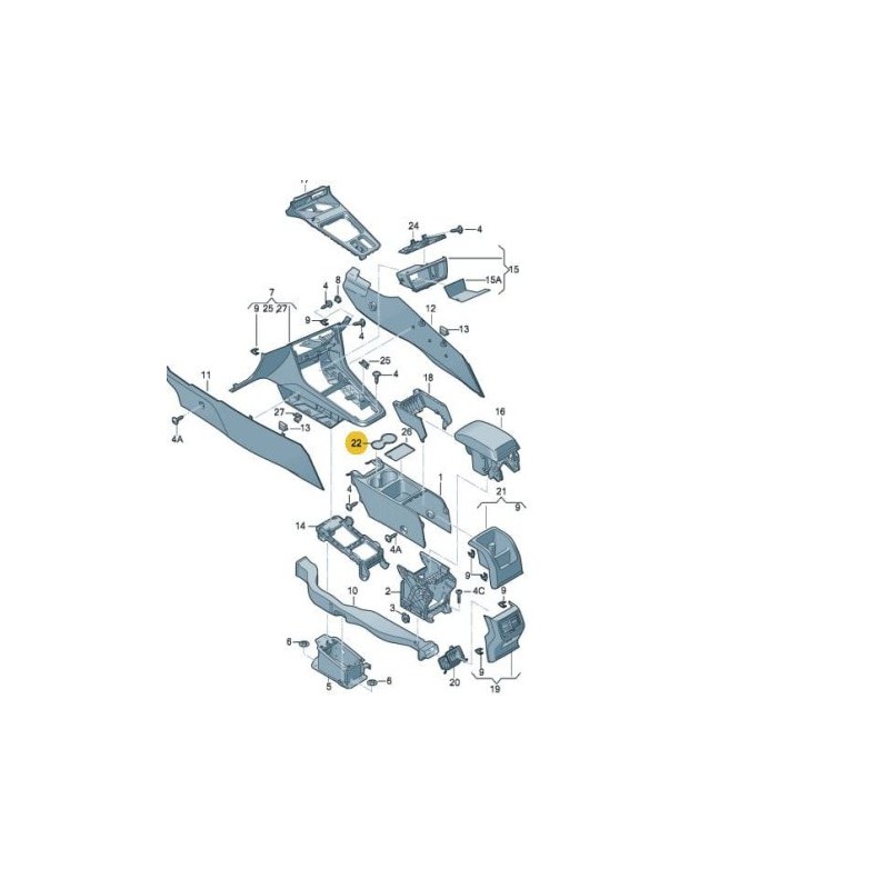 Center console rubber floor Seat Leon