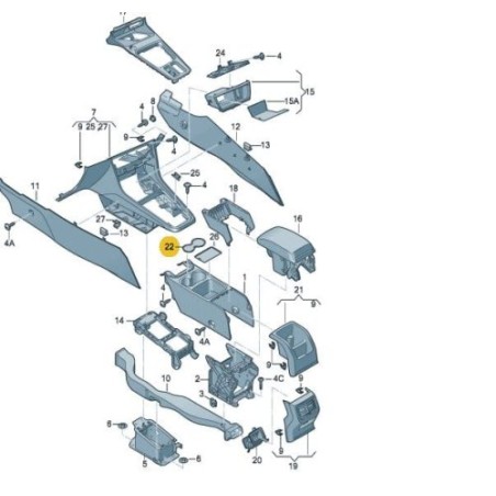 Center console rubber floor Seat Leon