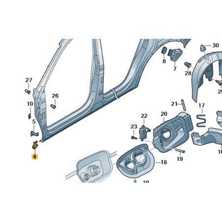 Sill support for left hand mudguard VW Tiguan Allspace SEAT Tarraco 5NA810333B