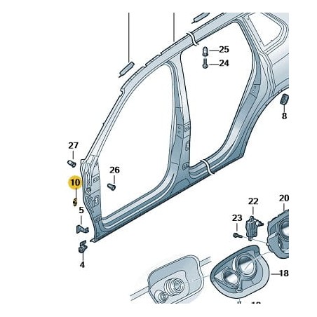 Uniside Body mounting bracket 5WA810413 VW Tiguan II Allspace Tarraco