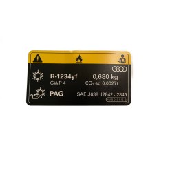 Air conditioning information sticker R-1234yf 0.68 Audi A8 Q7 Q8
