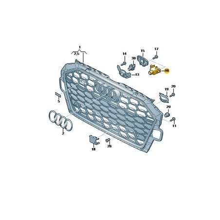 Audi A4 A5 A6 front camera grille cap 8W0853593